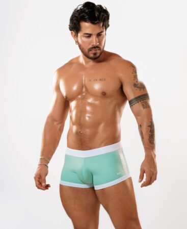 BAÑADOR BOXER COZY MENTA/BLANCO